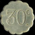 Jeton de 30 centimes émis par le Casino - Théâtre Berthon à Puteaux (92800 - Hauts-de-Seine) - revers