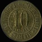 Jeton de 10 centimes mis par l'Institution Agricole de Charsey - Charente  Puymoyen (16400 - Charente) - revers