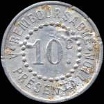 Jeton de 10 centimes 1922 mis par la Pharmacie F.Gisclard  Ralmont (81120 - Tarn) - revers