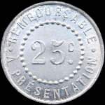 Jeton de 25 centimes 1922 mis par la Pharmacie F.Gisclard  Ralmont (81120 - Tarn) - revers