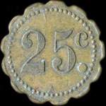 Jeton de 25 centimes mis par le Cercle des Sous-Officiers  Remiremont (88200 - Vosges) - revers