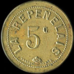 Jeton de 5 centimes mis par La Repenelais  Renaz (53800 - Mayenne) - avers