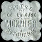 Jeton de 12 &frac12; centimes �mis par l'H�tel de la Gare Monnier � Retournac (43130 - Haute-Loire) - avers