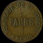 Jeton de 1 franc émis par la Fonderie de Saint-Joseph - Faure à Revin (08500 - Ardennes) - avers