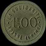 Jeton de 1 franc mis par la Cooprative Civile La Solidarit  Roanne (42300 - Loire) - avers