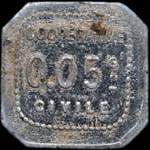 Jeton de 5 centimes mis par la Cooprative Civile La Solidarit  Roanne (42300 - Loire) - revers