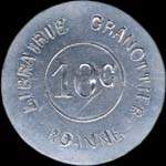Jeton de 10 centimes mis par la Librairie Granottier  Roanne (42300 - Loire) - revers