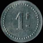 Jeton de 1 franc mis par la Cantine Vigouroux (38me R.I.)  Roanne (42300 - Loire) - revers