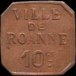 Jeton de 10 centimes mis par la Ville de Roanne (42300 - Loire) - avers