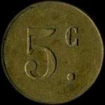 Jeton de 5 centimes mis par Pont-sur-Saulx - L.S. (fonderies et ateliers de construction Lechaudel et Scherer)  Robert-Espagne (55000 - Meuse) - revers