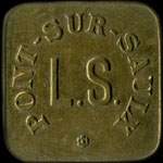 Jeton de 50 centimes mis par Pont-sur-Saulx - L.S. (fonderies et ateliers de construction Lechaudel et Scherer)  Robert-Espagne (55000 - Meuse) - avers