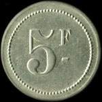 Jeton de 5 francs mis par le Casino de La Rochelle (17000 - Charente-Maritime) - revers