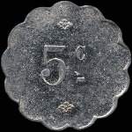 Jeton de 5 centimes mis par la Source Brault  Sail-sous-Couzan (42890 - Loire) - revers