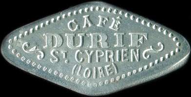 Jeton de 12 ½ centimes émis par le Café Durif à Saint-Cyprien (42160 - Loire) - avers