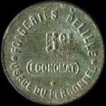 Jeton de 5 centimes des Fonderies Delille - Economat  Saint-Denis (93200 - Seine-Saint-Denis) - avers