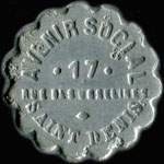 Jeton de 5 centimes (20 mm) mis par l'Avenir Social - 17 rue des Urselines  Saint-Denis (93200 - Seine-Saint-Denis) - avers