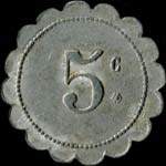 Jeton de 5 centimes (30 mm) mis par l'Avenir Social - 17 rue des Urselines  Saint-Denis (93200 - Seine-Saint-Denis) - revers