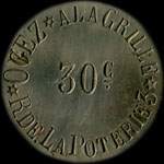 Jeton de 30 centimes mis par Ogez - A la Grille  Saint-Denis (93200 - Seine-Saint-Denis) - avers