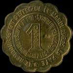 Jeton de 1 franc (avec contremarque S.D. au revers) mis par la Socit Gnrale des Forges et Ateliers de Saint-Denis (93200 - Seine-Saint-Denis) - revers