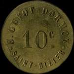 Jeton de 10 centimes émis par les Forges de Sainte-Marie - Economat - E.Guyot-Dormoy à Saint-Dizier (52100 - Haute-Marne) - revers