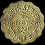 Jeton de 5 centimes émis par Louis Simon - Confections à Saint-Dizier (52100 - Haute-Marne) - avers