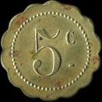 Jeton de 5 centimes émis par Louis Simon - Confections à Saint-Dizier (52100 - Haute-Marne) - revers