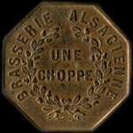 Jeton de Une Choppe - 1857 mis par la Brasserie Alsacienne  Sainte-Marie-aux-Mines (68160 - Haut-Rhin) - revers