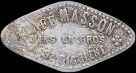 Jeton de 12 1/2 centimes mis par le Caf Masson  Sainte-Sigolne (43600 - Haute-Loire) - revers