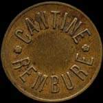 Jeton de nécessité de 1 franc émis par la Cantine Rembure au 14ème Régiment de Dragons à Saint-Etienne (42000 - Loire) - avers