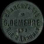 Jeton de nécessité de 10 centimes émis par Charcuterie G.Demeure - 152 Rue d'Annonay à Saint-Etienne (42000 - Loire) - avers