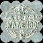 Jeton de nécessité de 25 centimes émis par le Café des Arts - Mazenod - 15 Rue Blanqui à Saint-Etienne (42000 - Loire) - avers