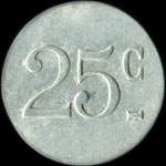 Jeton de ncessit de 25 centimes mis par Caf du Cours Rivier  Saint-Etienne (42000 - Loire) - revers