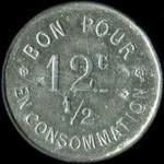 Jeton de ncessit de 12 1/2 centimes mis par le Caf Durieux - Terrenoire -  Saint-Etienne (42000 - Loire) - revers