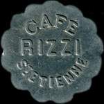 Jeton de nécessité de 25 centimes émis par Café Rizzi à Saint-Etienne (42000 - Loire) - avers