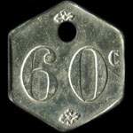 Jeton de ncessit de 60 centimes mis par les Cantines Scolaires  Saint-Etienne (42000 - Loire) - revers
