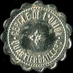 Jeton de nécessité de 5 centimes émis par le Cercle de l'Union - Quartier Gaillard à Saint-Etienne (42000 - Loire) - avers