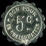 Jeton de nécessité de 5 centimes émis par le Cercle de l'Union - Quartier Gaillard à Saint-Etienne (42000 - Loire) - revers
