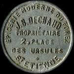 Jeton de ncessit de 5 francs mis par J.B. Dechaud - Epicerie  Saint-Etienne - 2, Place des Ursules - avers