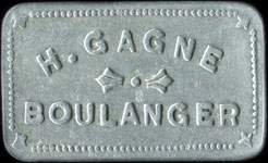 Jeton Bon pour un gros pain mis par H. Gagne - Boulanger  Saint-Etienne (42000 - Loire) - avers