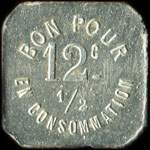 Jeton de ncessit de 12 ½ centimes mis par Caf Baret  Saint-Etienne (42000 - Loire) - revers