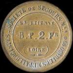 Jeton de nécessité de 2 francs émis par la Société de Secours Mle des Ouvriers Métallurgistes à Saint-Etienne (42000 - Loire) - avers