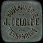 Jeton de nécessité de 5 centimes émis par Boulangerie J.Delolme - Terrenoire à Saint-Etienne (42000 - Loire) - avers