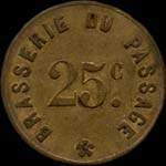 Jeton de ncessit de 25 centimes mis par la Brasserie du Passage  Saint-Etienne (42000 - Loire) - avers