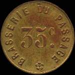 Jeton de nécessité de 35 centimes émis par Brasserie du Passage à Saint-Etienne (42000 - Loire) - avers