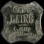 Jeton de nécessité de 15 centimes (sans grenetis) émis par Café Lainé à Saint-Etienne (42000 - Loire) - avers