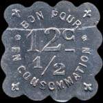 Jeton de ncessit de 12 1/2 centimes mis par Caf Nord-Est  Saint-Etienne (42000 - Loire) - revers