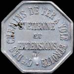Jeton de nécessité de 10 centimes (contremarque V) émis par Cie des Chemins de Fer à Voie Etroite Saint-Etienne et extensions - avers