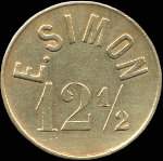 Jeton de nécessité de 12 1/2 centimes émis par Halte du Barrage - E.Simon à Saint-Etienne (42000 - Loire) - revers