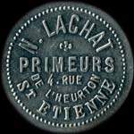 Jeton de nécessité de 3 francs émis par N.Lachat Primeurs à Saint-Etienne (42000 - Loire) - avers
