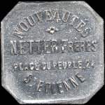 Jeton de nécessité de 5 centimes émis par Nouveautés Netter Frères à Saint-Etienne (42000 - Loire) - avers